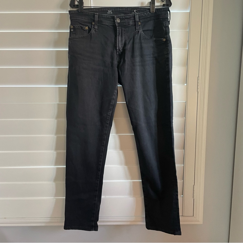 AG Adriano Goldschmeid Tellis Modern Slim Jean Black Grey Size 32 x 34